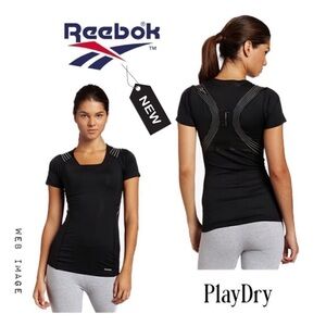 NWT Reebok Women's Easytone playdry Short Sleeve Top SIZE L